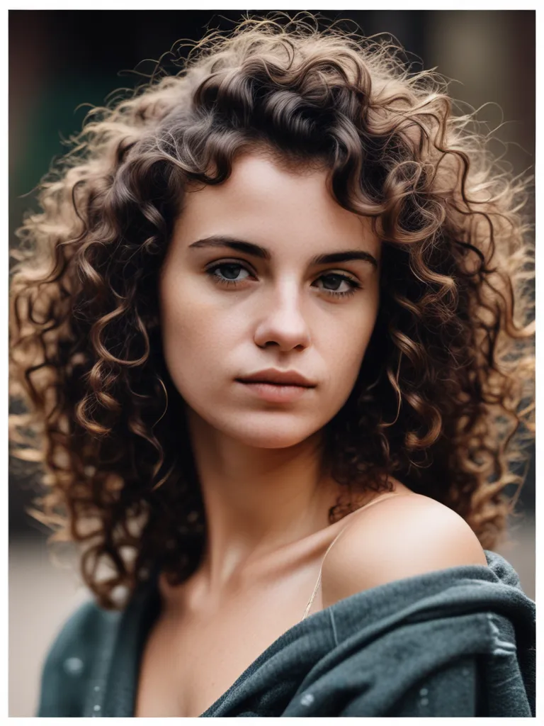 Person with curly hair in a casual pose